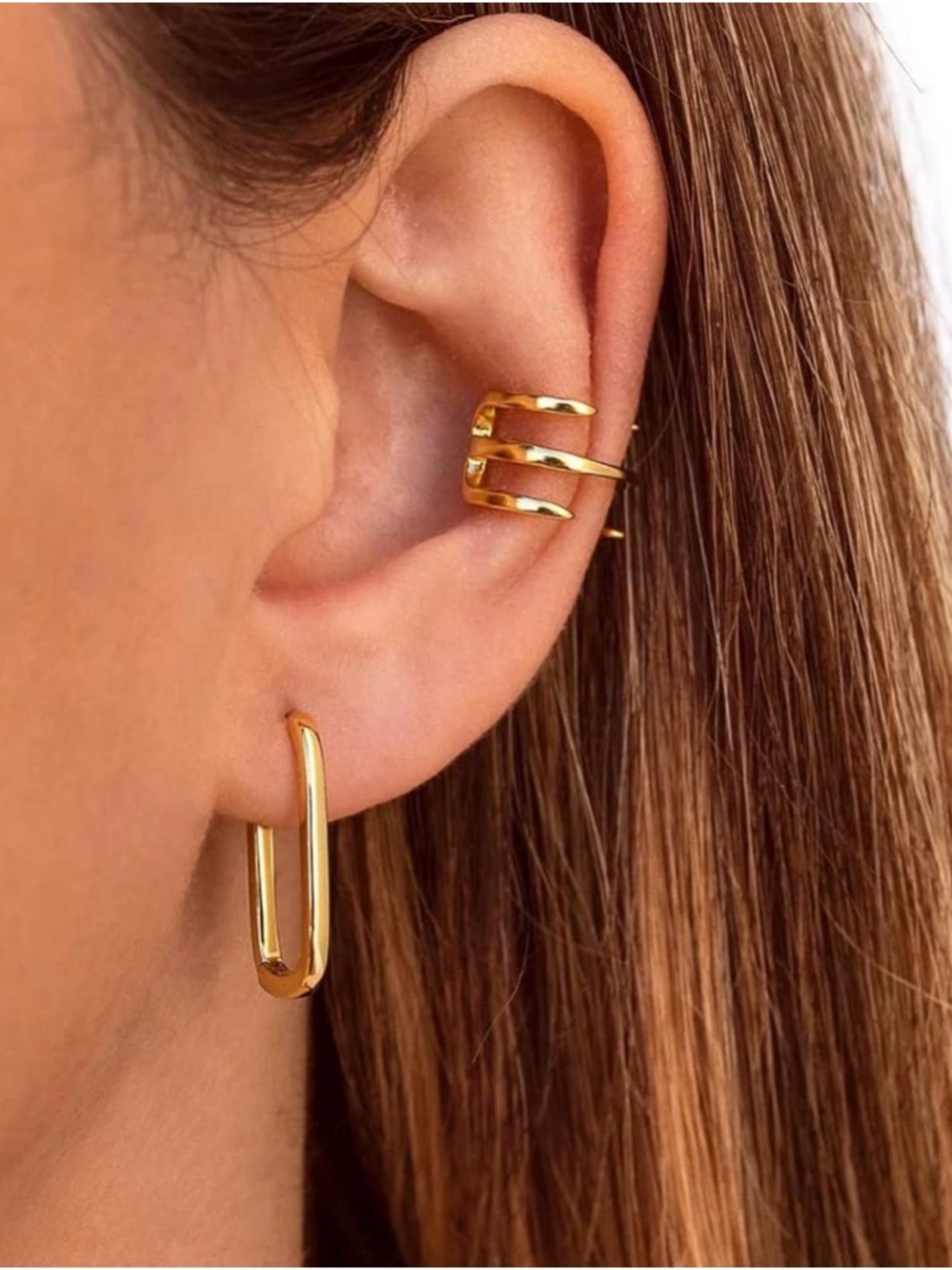 Rectangle hoop earrings